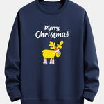 Christmas Elk Print Relax Fit Sweatshirt