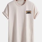 Regular Fit Stripe Mountains Print Cotton T-Shirt