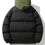 Contrast Zip Up Hooded Puffer Coat
