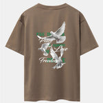 Dove Slogan Back Print Drop Shoulder Oversize T-Shirt