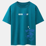 Never Give Up Smiley Face Print Drop Shoulder Oversize T-Shirt