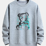 Simple Bear Print Relax Fit Sweatshirt