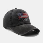 USA Flag Embroidery Washed Distressed Cotton Baseball Cap