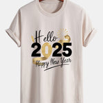 Regular Fit New Year 2025 Print Cotton T-Shirt