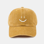 Smiling Face Pattern Neutral Casual Washed Cotton Baseball Cap