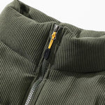 Funnel Neck Corduroy Puffer Coat