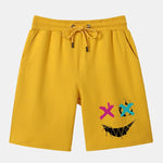 Graffiti Smiley Face Print Man Mid Length Shorts