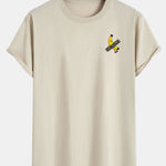 Banana Print Cotton Arc Hem T-Shirt