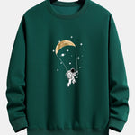 Astronaut Moon Print Relax Fit Sweatshirt