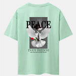 Dove Rose Slogan Back Print Drop Shoulder Oversize T-Shirt
