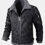 Faux Fur Lined Suede Jacket