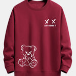 Bear Slogan Print Relax Fit Sweatshirt