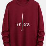 Long Sleeve Relax Slogan Print Cotton T-Shirt