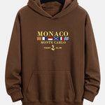 Monaco Slogan Print Relax Fit Hoodie