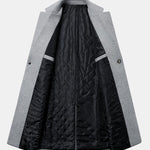 Single Breasted Notch Lapel Woolen Overcoat