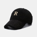 Letter R Embroidery Plush Baseball Cap