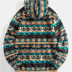 Ethnic Geometric Teddy Fleece Hoodie
