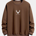 Silhouette Head Deer Print Relax Fit Sweatshirt