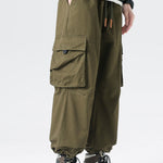 Elastic Drawstring Cuff Parachute Cargo Pants