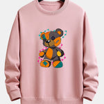 Tattered Bear Print Relax Fit Sweatshirt