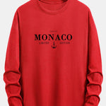 Long Sleeve Monaco Slogan Print Cotton T-Shirt