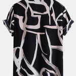 Abstract Print Button Up Shirt & Swim Shorts