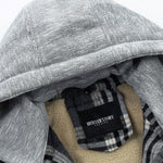 Teddy Fleece Lined Detachable Flannel Plaid Hooded Coat
