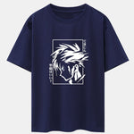 Japanese Comic Male Print Drop Shoulder Oversize T-Shirt