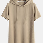Muscle Fit Ribbed Hooded T-Shirt