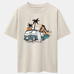 Car Island Print Drop Shoulder Oversize T-Shirt
