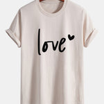 Regular Fit Love Print Cotton T-Shirt