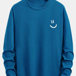 Long Sleeve Smiley Face Print Cotton T-Shirt