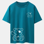Bear Print Drop Shoulder Oversize T-Shirt