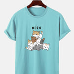 Cute Cat Print T-Shirt