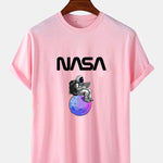 Astronaut Reading Book Print T-Shirt