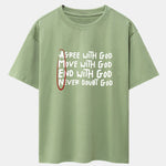 Circled Slogan Print Drop Shoulder Oversize T-Shirt