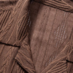 Geometric Jacquard Eyelet Cuban Shirt & Linen Cotton Blend Shorts