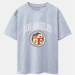 Los Angeles Coat Of Arms Print Drop Shoulder Oversize T-Shirt