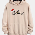 Christmas Believe Print Relax Fit Hoodie
