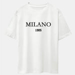 Milano Slogan Print Drop Shoulder Oversize T-Shirt
