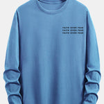 Long Sleeve Slogan Print Cotton T-Shirt