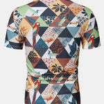 Flamingo Tropical Print Polo Shirt