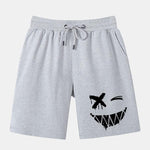 Dissolved Smiley Face Print Man Mid Length Shorts