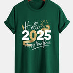 Regular Fit New Year 2025 Print Cotton T-Shirt