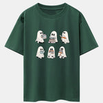 Ghost Reading Book Print Drop Shoulder Oversize T-Shirt