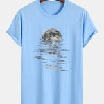 Regular Fit Moon Print Cotton T-Shirt