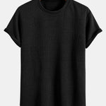 Geometric Jacquard Short Sleeve Arc Hem T-Shirt & Shorts