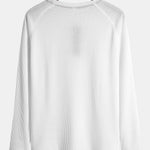 3 Pieces Long Sleeve Arc Hem Waffle Henley Shirt