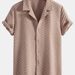 Houndstooth Jacquard Cuban Shirt & Straight Leg Linen Pants