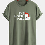 Regular Fit Santa Claus Slogan Print Cotton T-Shirt